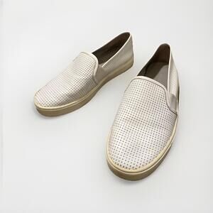 VINCE LADIES LEATHER PERFORATED BLAIR SNEAKERS SIZE 5.5M WHITE RP $250